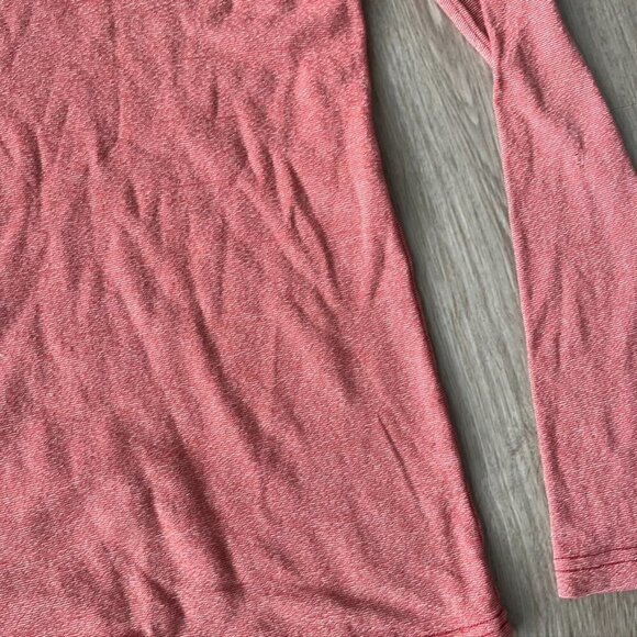 Michael Stars One Size v neck top shimmer orange Coral long sleeve blouse shirt - Picture 2 of 8